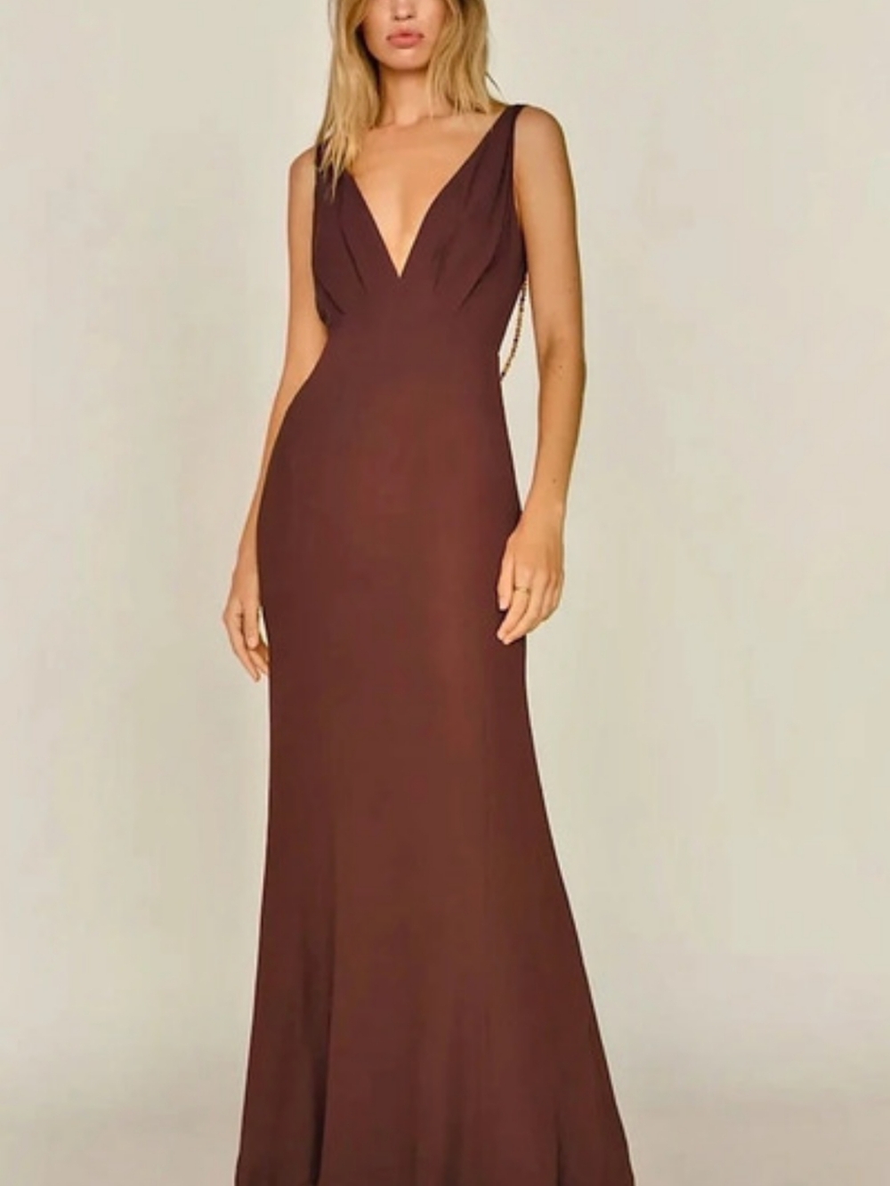 Reformation Hugo Knit Dress Brown Maxi Dress